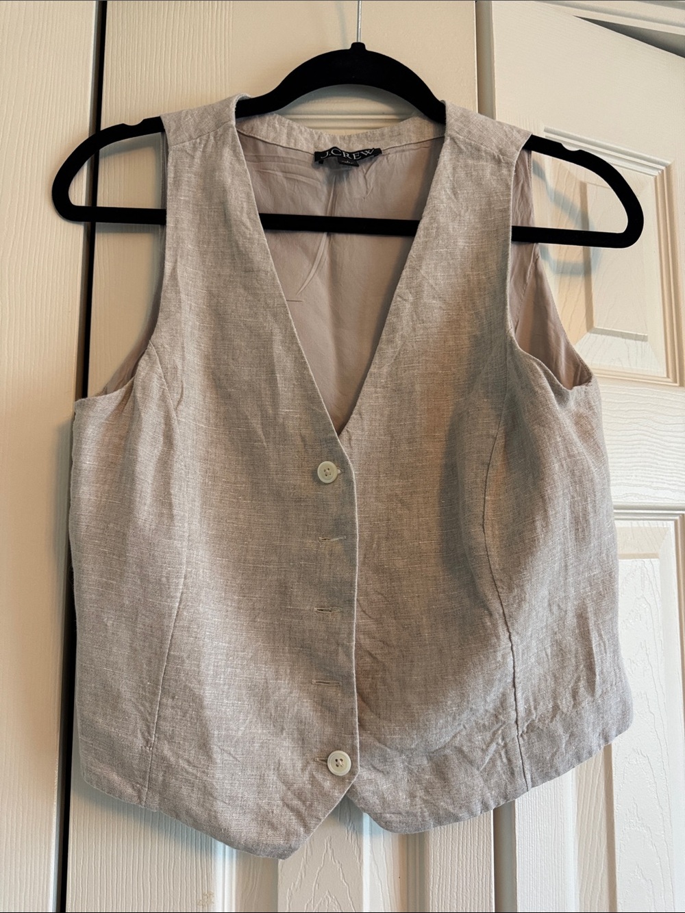 JCrew Linen Blend Sleeveless Vest - Light Beige